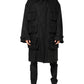 Black Pockets Collared Trench Coat Jacket