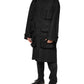 Black Pockets Collared Trench Coat Jacket