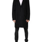 Black Wool Single Breasted Long Coat Jacket