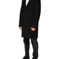 Black Wool Single Breasted Long Coat Jacket