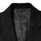 Black Wool Single Breasted Long Coat Jacket