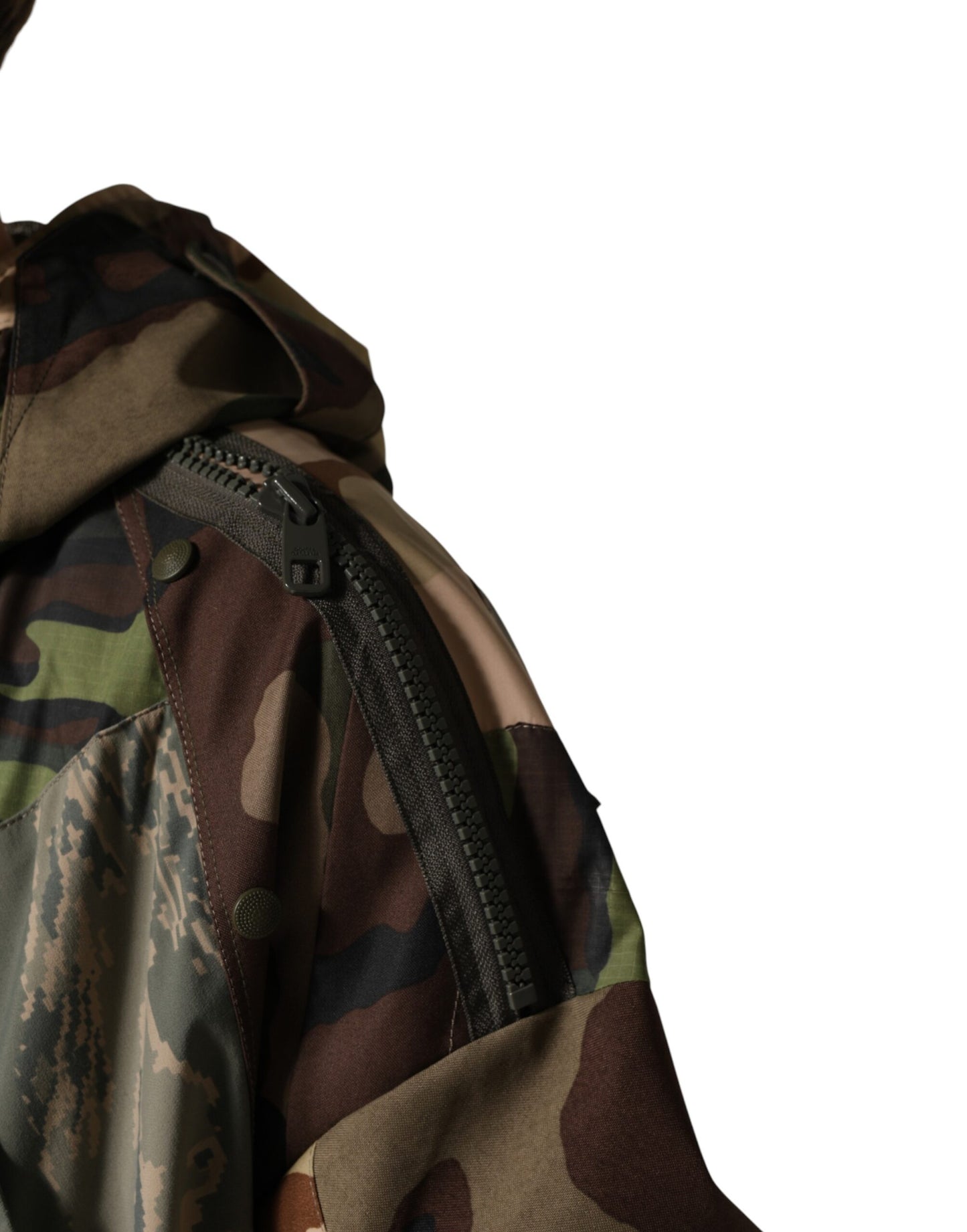 Multicolor Camouflage Hooded RainCoat Jacket