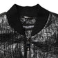 Black Cellulose Leather FullZip Biker Jacket