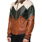 Multicolor Leather Full Zip men Biker Jacket