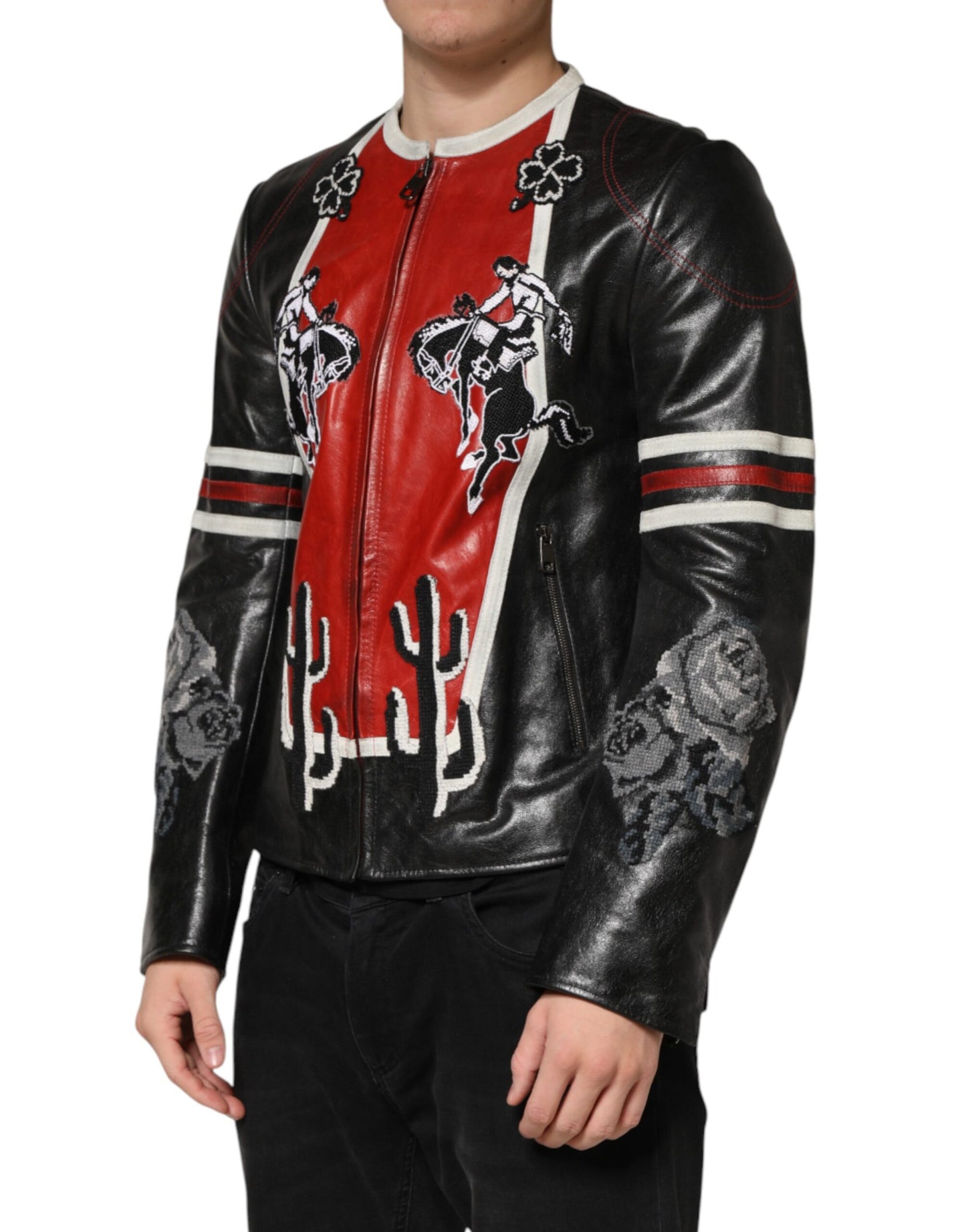 Multicolor Guns n' Roses Full Zip Men Biker Jacket