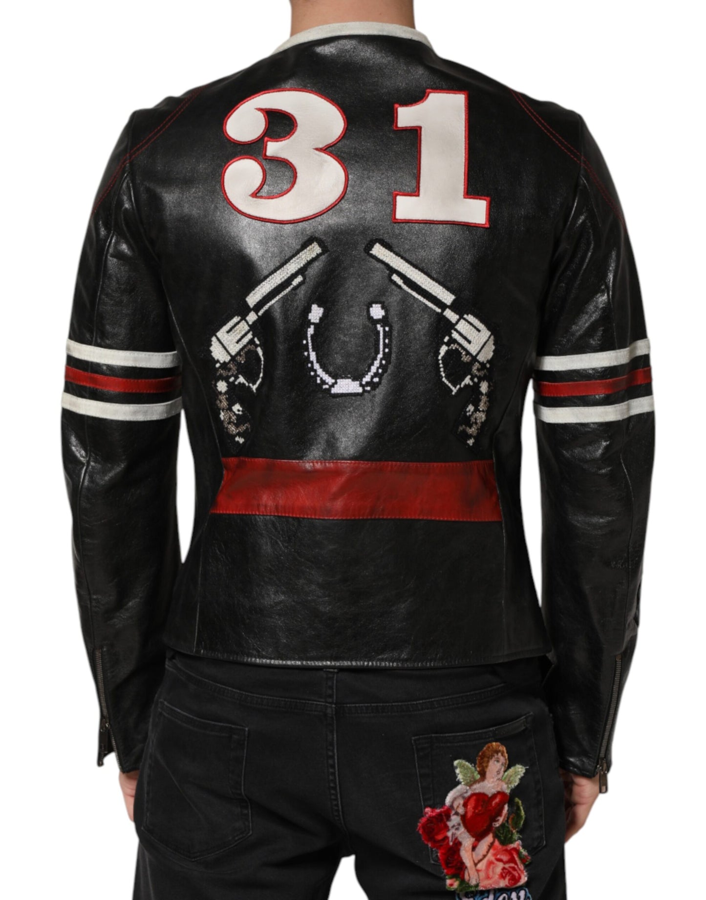 Multicolor Guns n' Roses Full Zip Men Biker Jacket