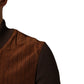 Brown Velvet Calfskin Full Zip Biker Jacket
