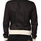 Brown Contrast Stripe Men Bomber Jacket