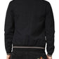 Dark Blue Cotton Full Zip Bomber Men Jacket
