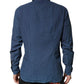 Blue Button Down Long Sleeves Men Shirt