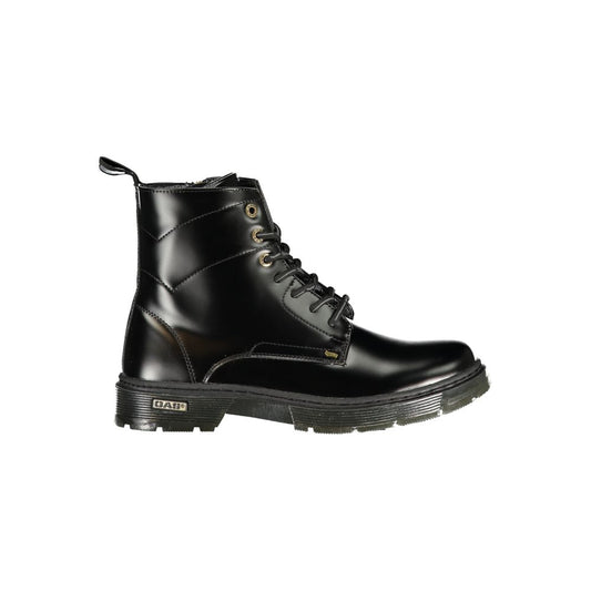 Black Polyurethane Women Ankle Boot