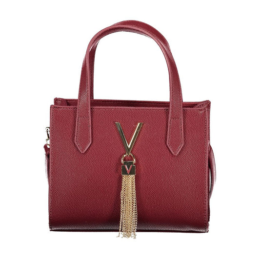 Red Polyurethane Women Handbag