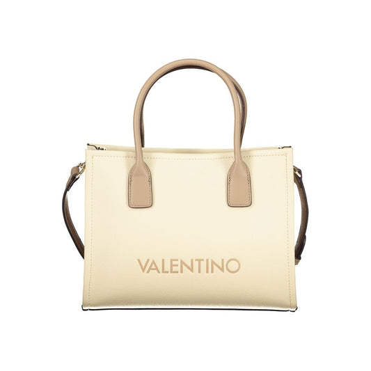 Beige Polyurethane Women Handbag