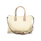 Beige Polyurethane Women Handbag