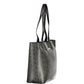 "Black Polyurethane Women Handbag with Internal Pockets"
