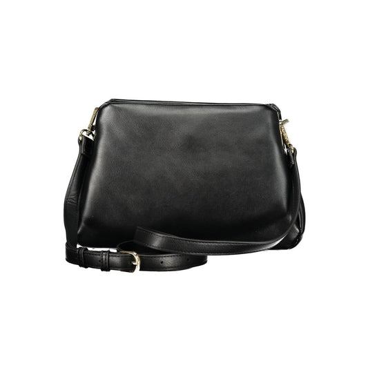Black Polyurethane Women Handbag