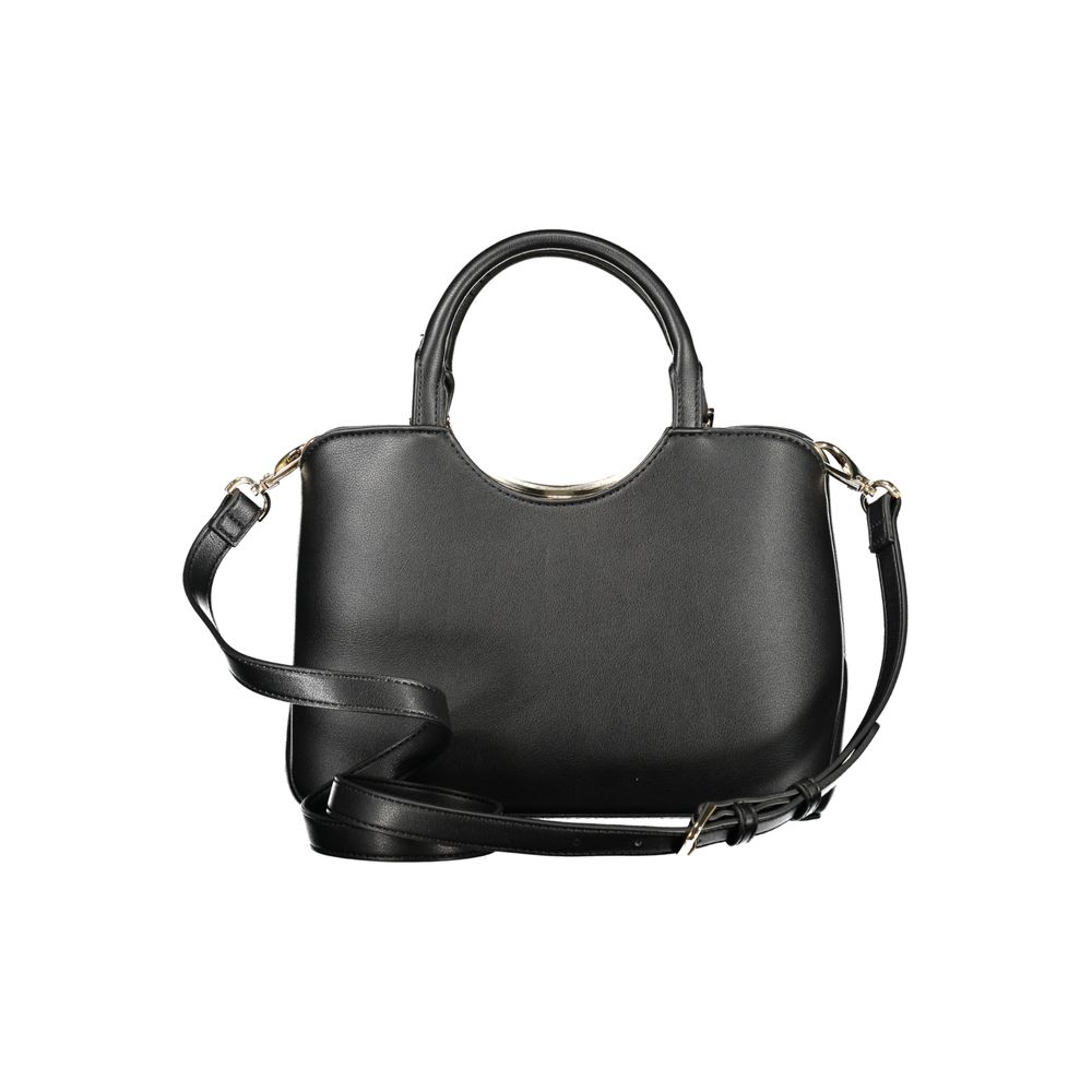 Black Polyurethane Women Handbag