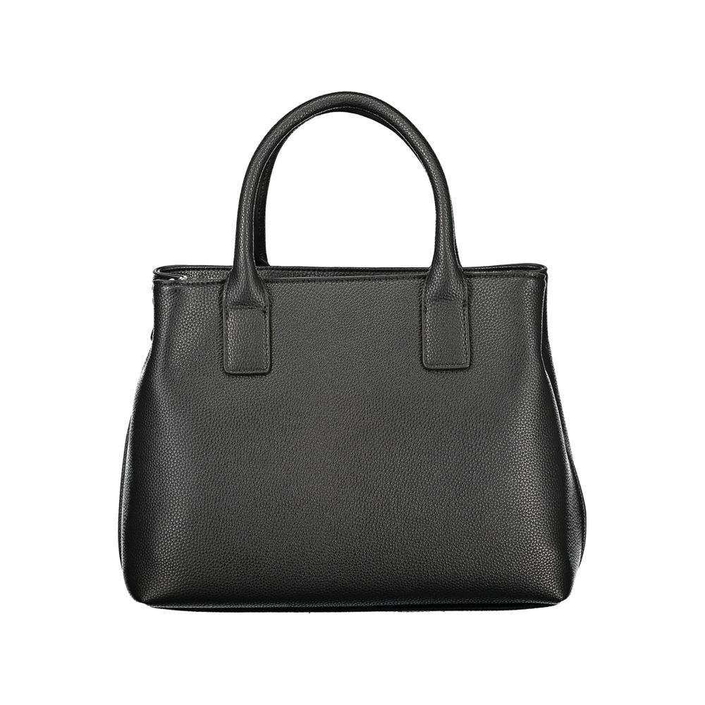Black Polyurethane Women Handbag