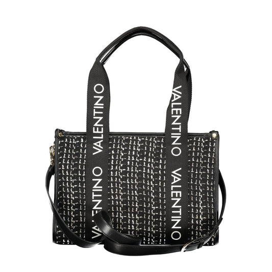 Black Polyester Women Handbag