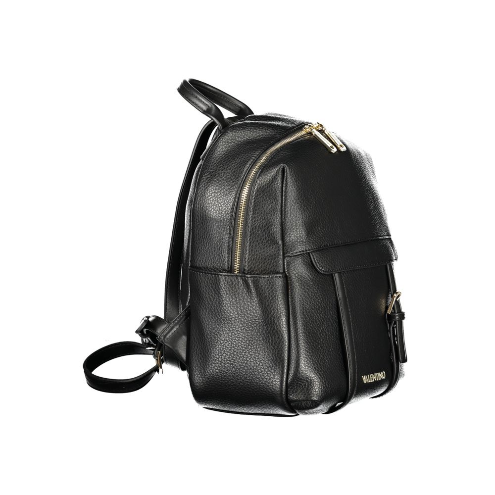 Black Polyurethane Women Backpack