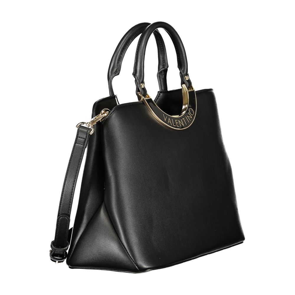 Black Polyurethane Women Handbag