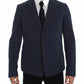 Blue Cotton Stretch Casual Blazer