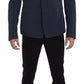 Blue Cotton Stretch Casual Blazer