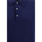 Blue Cotton Polo Shirt