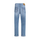 Light Blue Cotton Relaxed Fit Jeans