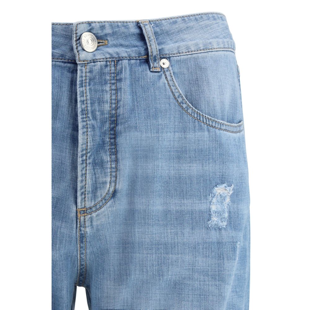 Light Blue Cotton Relaxed Fit Jeans