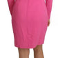 Pink Plunging Bodycon Sheath Mini Rayon Dress