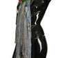 Elegant Floral Silk Scarf with Fringes