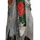 Elegant Floral Silk Scarf with Fringes