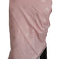 Elegant Pink Silk Blend Logo Scarf