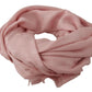 Elegant Pink Silk Blend Logo Scarf