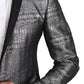 Elegant Silver Patterned Men's Suit