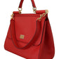 Sicily Bag in Red Leather with Gold Accents