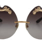 Elegant Gold-Toned Baroque Women's Sunglasses