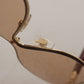 Elegant Gold-Toned UV Protective Sunglasses