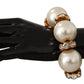 Opulent Gold Tone Bracelet with Crystals and Pearls