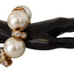 Opulent Gold Tone Bracelet with Crystals and Pearls