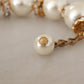 Opulent Gold Tone Bracelet with Crystals and Pearls