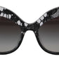 Elegant Black Lace Acetate Sunglasses