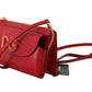 Elegant Crimson Crossbody Leather Bag