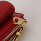 Elegant Crimson Crossbody Leather Bag