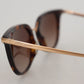 Irregular Brown Acetate Sunglasses for Women