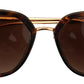 Irregular Brown Acetate Sunglasses for Women