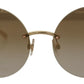 Vintage-Inspired Round Golden Sunglasses