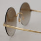 Vintage-Inspired Round Golden Sunglasses