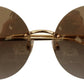 Vintage-Inspired Round Golden Sunglasses